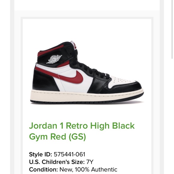 JORDAN 1 GYM RED HIGHS (gs) - Picture 3 of 3